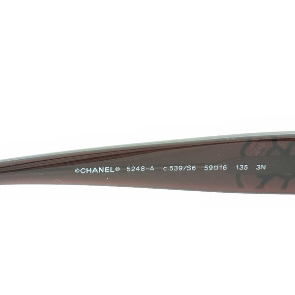 Chanel Camellia Sunglasses with Quilted Case - Burgundy Gradient - Picture 4 of 8